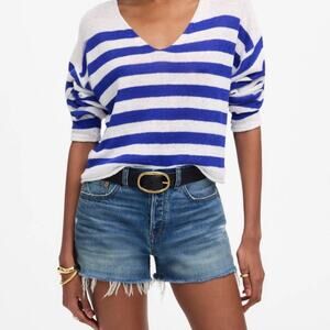 Madewell Brynn Jean Shorts Raw Hem Button Fly Distressed Medium Burleson Wash 26